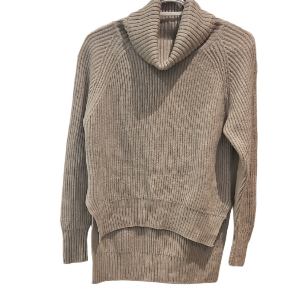 Aritzia Wilfred Free Turtle Neck L/S 100% Merino Wool Beige/Off white Ribb